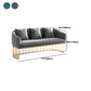 Blau/grau Samtsofa Modernismus Smoking -Arm -Sofa mit Kissen