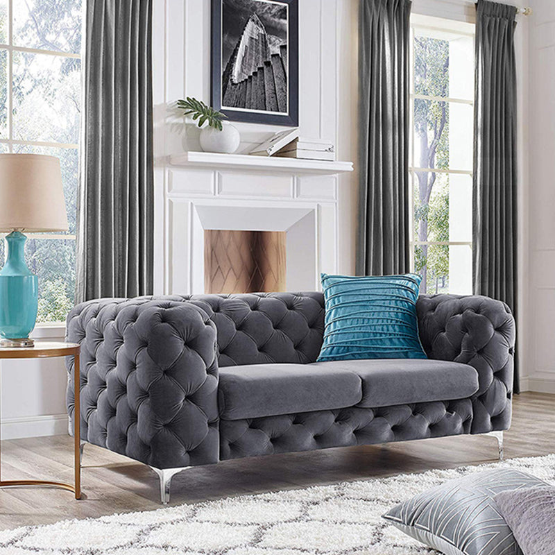 Divano posteriore trapuntato contemporaneo braccio da smoking da 2/3 posti con gambe metalliche