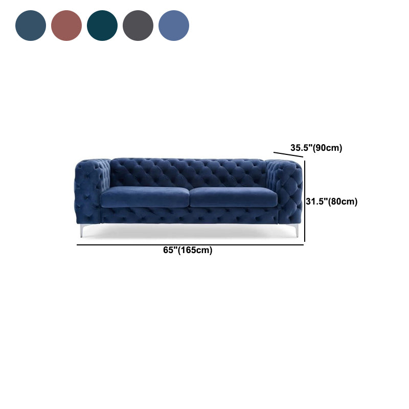 Divano posteriore trapuntato contemporaneo braccio da smoking da 2/3 posti con gambe metalliche