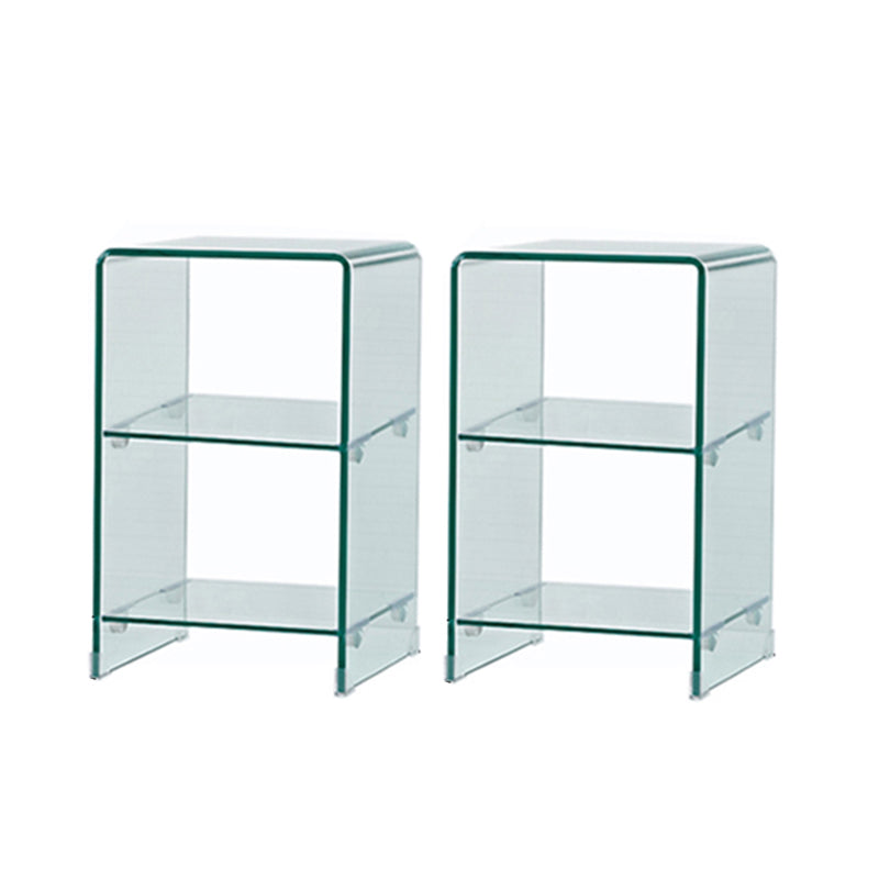 Moderno tavolo da tavolo da tavolo laterale in vetro quadrato in vetro per soggiorno