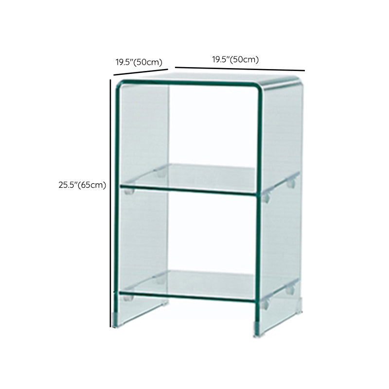 Moderno tavolo da tavolo da tavolo laterale in vetro quadrato in vetro per soggiorno