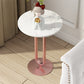 21.65" Tall Pedestal Side Table Modern Style Round Stone Top End Table