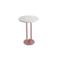 21.65" Tall Pedestal Side Table Modern Style Round Stone Top End Table