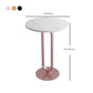 21.65" Tall Pedestal Side Table Modern Style Round Stone Top End Table