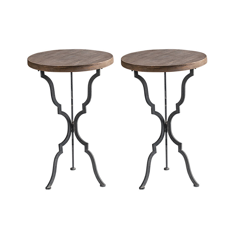 Mesa de madera de madera sólida Mesa lateral angustiada del país francés en marrón