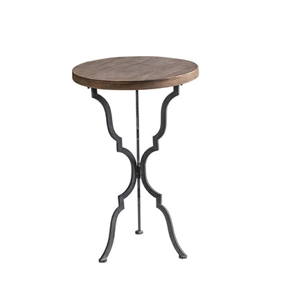 Solid Wood End Table French Country Distressed Side Table in Brown 18"L x 18"W x 27.5"H 1