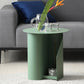 Dia 17.7" Metal Side Table Mid-Century Modern Pedestal End Table with Storage