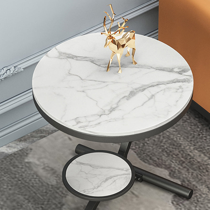 Modern Double Tier Minimalist End Table Abstract Round Corner Table Clearhalo 'Coffee & Accent Tables' 'End & Side Tables' 'end_side_tables' 'furn' 'furn_end_side_tables' 'Furniture' 'Living Room Furniture' 6132772