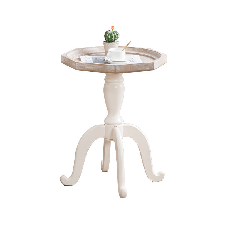 Distressed Wood Side Table French Country Style 25" Tall Side Table