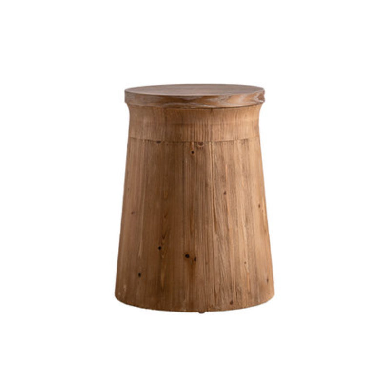 French Country Distressed Wood Sofa Side Accent Table in Brown