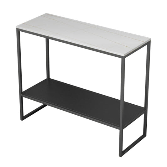 Rectangular Slate Top End Table Modern Shelf Included Side Table - 25.6" W