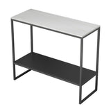Rectangular Slate Top End Table Modern Shelf Included Side Table - 25.6" W