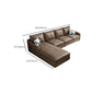 31.49 " H Brown Leather Square Arm Tufted Sofa & Chaise for Living Room Clearhalo 'furn' 'furn_sectionals' 'Furniture' 'Living Room Furniture' 'Sectionals' 6132910