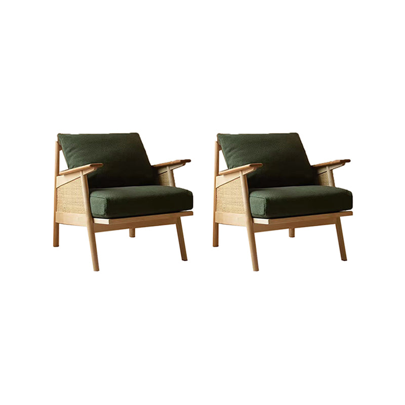 Recessed Arms Included Chair 30.51" Wide Solid Wood Frame Armchair Green 2 Piece Set Clearhalo 'Accent Chairs' 'accent_chairs' 'Chairs & Seating' 'furn' 'furn_accent_chairs' 'Furniture' 'Living Room Furniture' 6132940