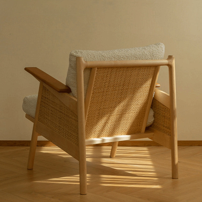 Recessed Arms Included Chair 30.51" Wide Solid Wood Frame Armchair Clearhalo 'Accent Chairs' 'accent_chairs' 'Chairs & Seating' 'furn' 'furn_accent_chairs' 'Furniture' 'Living Room Furniture' 6132948