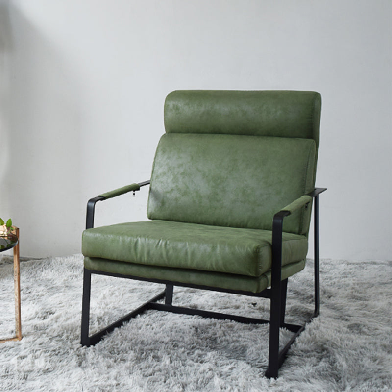 Square Arms Included Chair 31.49" Wide Armchair with Loose Back Green 1 Piece Clearhalo 'Accent Chairs' 'accent_chairs' 'Chairs & Seating' 'furn' 'furn_accent_chairs' 'Furniture' 'Living Room Furniture' 6132958