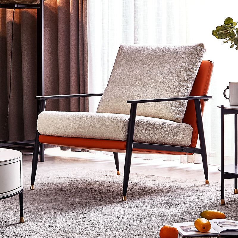 Chenille Arms Included Chair 32.28" Wide Armchairwith Pillow Back White 1 Piece Clearhalo 'Accent Chairs' 'accent_chairs' 'Chairs & Seating' 'furn' 'furn_accent_chairs' 'Furniture' 'Living Room Furniture' 6132969