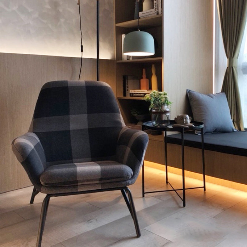 Linen Accent Chair Arms Included Accent Room Chair with Ottoman, 28.34" Wide Clearhalo 'Accent Chairs' 'accent_chairs' 'Chairs & Seating' 'furn' 'furn_accent_chairs' 'Furniture' 'Living Room Furniture' 6132985