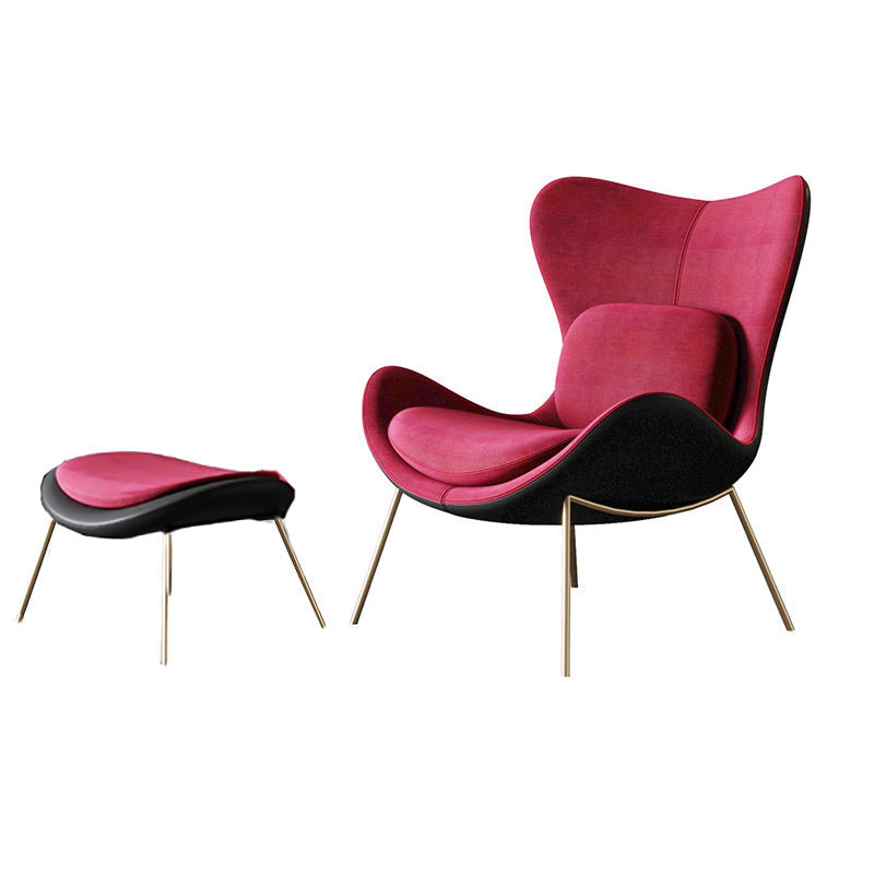 Velvet Accent Chair 33.85" Wide Armless Accent Room Chair for Living Room Rose Red 1 Piece Clearhalo 'Accent Chairs' 'accent_chairs' 'Chairs & Seating' 'furn' 'furn_accent_chairs' 'Furniture' 'Living Room Furniture' 6133005