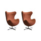 Arms Included Chair Egg Shape Chair for Living Room, 31.49" Wide Brown Wool 2 Piece Set Clearhalo 'Accent Chairs' 'accent_chairs' 'Chairs & Seating' 'furn' 'furn_accent_chairs' 'Furniture' 'Living Room Furniture' 6133011