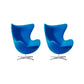 Arms Included Chair Egg Shape Chair for Living Room, 31.49" Wide Blue Wool 2 Piece Set Clearhalo 'Accent Chairs' 'accent_chairs' 'Chairs & Seating' 'furn' 'furn_accent_chairs' 'Furniture' 'Living Room Furniture' 6133013