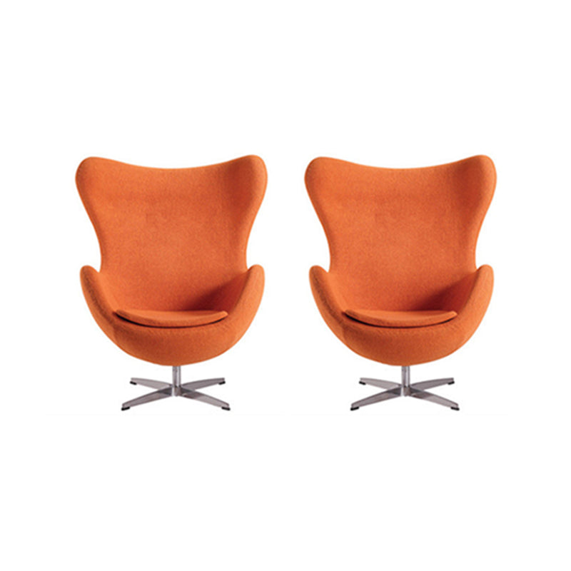 Arms Included Chair Egg Shape Chair for Living Room, 31.49" Wide Orange Wool 2 Piece Set Clearhalo 'Accent Chairs' 'accent_chairs' 'Chairs & Seating' 'furn' 'furn_accent_chairs' 'Furniture' 'Living Room Furniture' 6133015