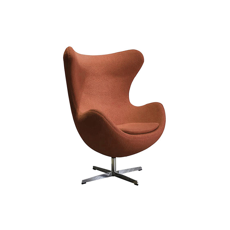 Arms Included Chair Egg Shape Chair for Living Room, 31.49" Wide Brown Wool 1 Piece Clearhalo 'Accent Chairs' 'accent_chairs' 'Chairs & Seating' 'furn' 'furn_accent_chairs' 'Furniture' 'Living Room Furniture' 6133016