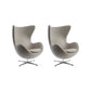 Arms Included Chair Egg Shape Chair for Living Room, 31.49" Wide Grey Wool 2 Piece Set Clearhalo 'Accent Chairs' 'accent_chairs' 'Chairs & Seating' 'furn' 'furn_accent_chairs' 'Furniture' 'Living Room Furniture' 6133017