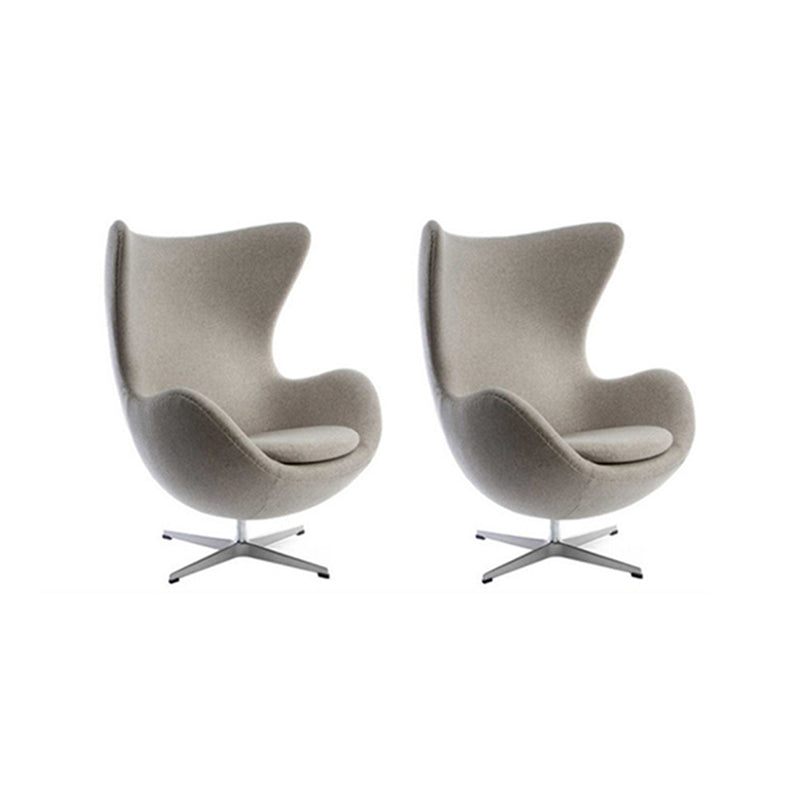Arms Included Chair Egg Shape Chair for Living Room, 31.49" Wide Grey Wool 2 Piece Set Clearhalo 'Accent Chairs' 'accent_chairs' 'Chairs & Seating' 'furn' 'furn_accent_chairs' 'Furniture' 'Living Room Furniture' 6133017