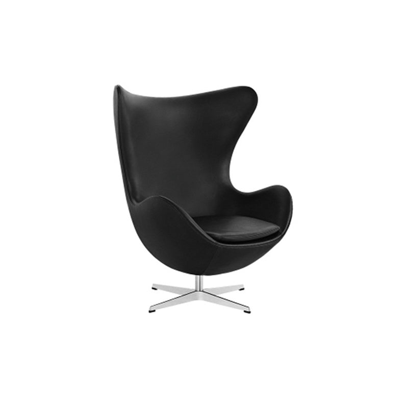 Arms Included Chair Egg Shape Chair for Living Room, 31.49" Wide Black Wool 1 Piece Clearhalo 'Accent Chairs' 'accent_chairs' 'Chairs & Seating' 'furn' 'furn_accent_chairs' 'Furniture' 'Living Room Furniture' 6133023
