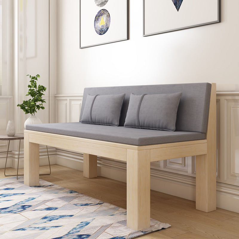 Modern 2/3-seater Settee Fabric Armless Settee with Wood Accents