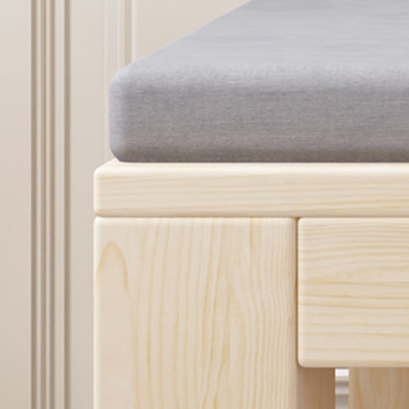 Modern 2/3-seater Settee Fabric Armless Settee with Wood Accents