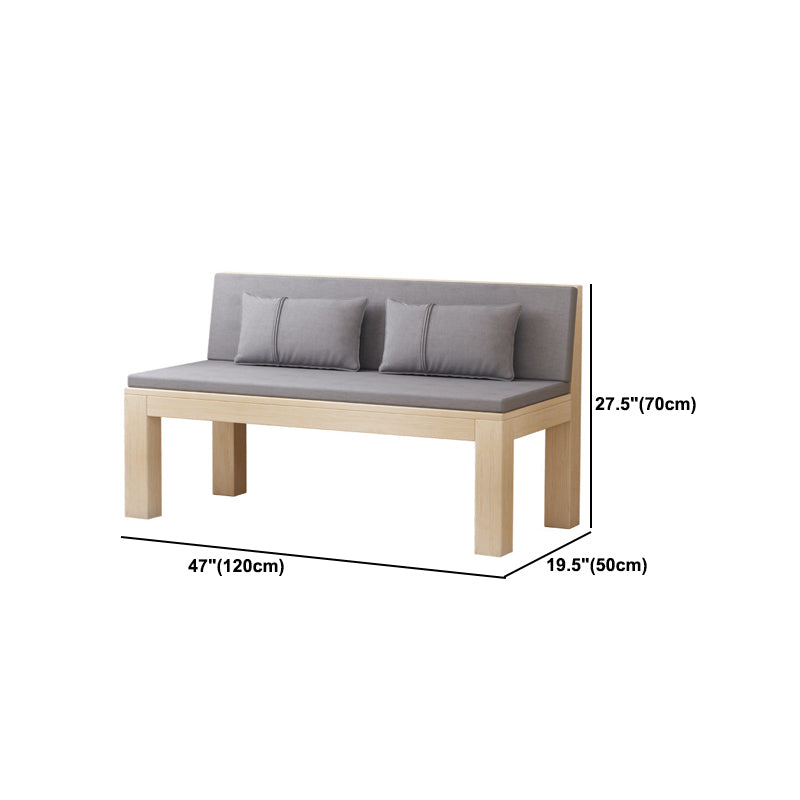 Modern 2/3-seater Settee Fabric Armless Settee with Wood Accents