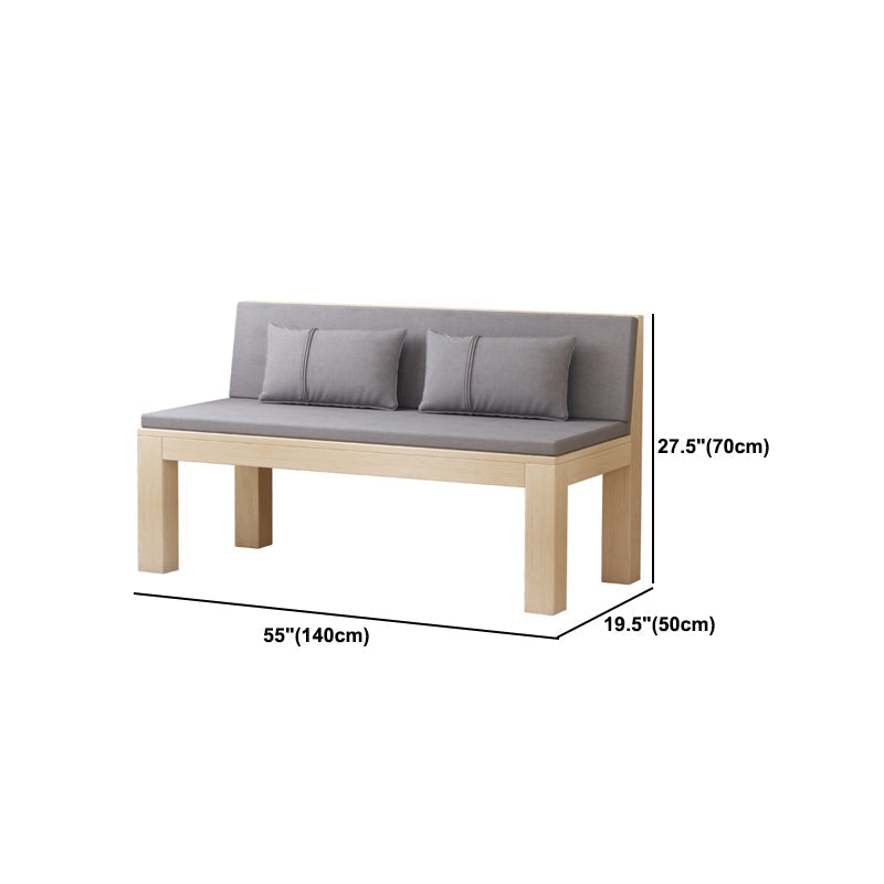 Modern 2/3-seater Settee Fabric Armless Settee with Wood Accents
