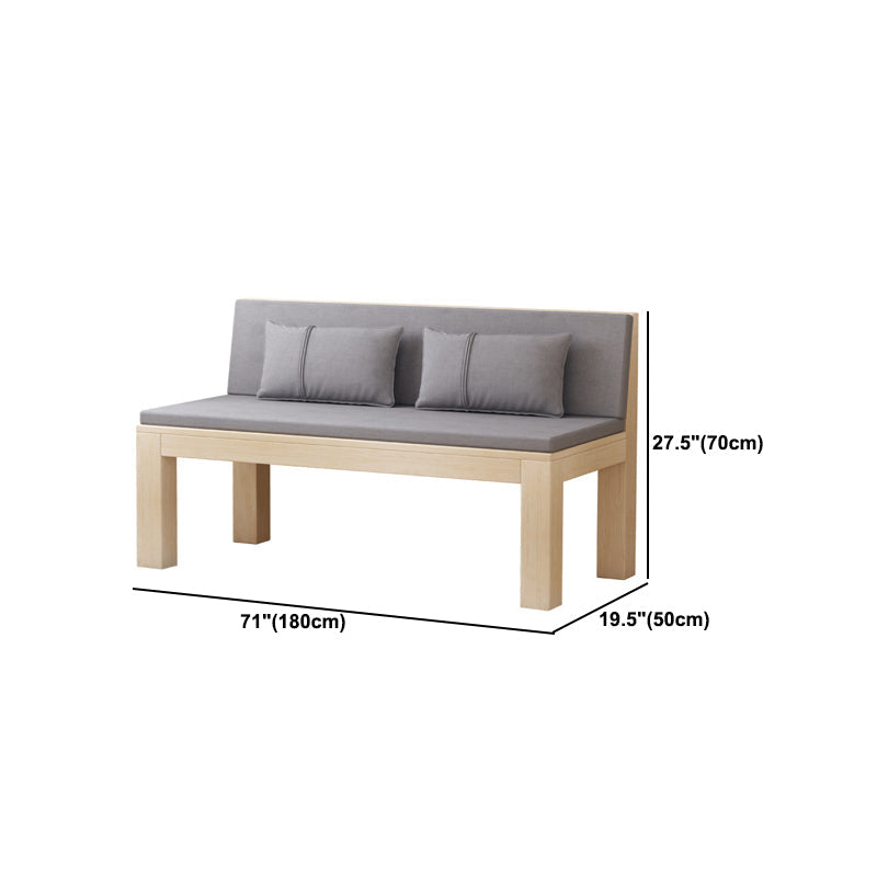 Modern 2/3-seater Settee Fabric Armless Settee with Wood Accents