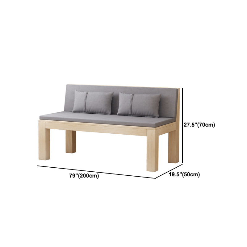 Modern 2/3-seater Settee Fabric Armless Settee with Wood Accents