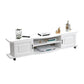 Meuble TV contemporain en bois, rangement ouvert, Console multimédia TV avec pieds pour salon