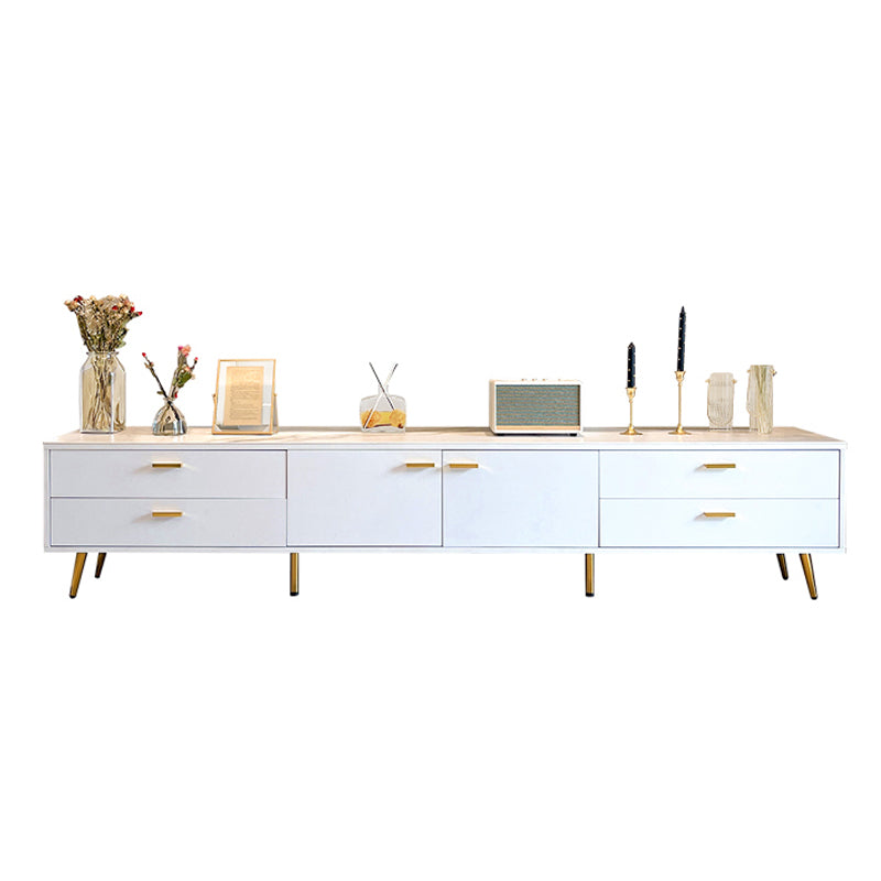 Modern Stone TV Stand White TV Media Stand with Legs for Living Room Clearhalo 'furn' 'furn_tv_stands_entertainment_centers' 'Furniture' 'Living Room Furniture' 'TV Stands & Entertainment Centers' 'TV Stands & Media Storage Furniture' 'tv_stands_entertainment_centers' 6135733