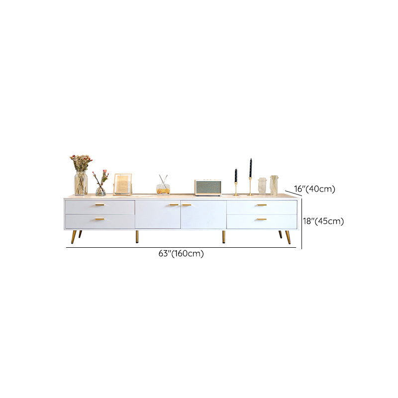Modern Stone TV Stand White TV Media Stand with Legs for Living Room Clearhalo 'furn' 'furn_tv_stands_entertainment_centers' 'Furniture' 'Living Room Furniture' 'TV Stands & Entertainment Centers' 'TV Stands & Media Storage Furniture' 'tv_stands_entertainment_centers' 6135738