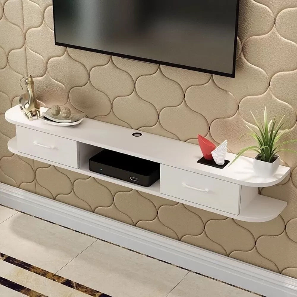 Contemporary TV Media Stand Wall-mounted Wood TV Console with Open Shelving White 2 Clearhalo 'furn' 'furn_tv_stands_entertainment_centers' 'Furniture' 'Living Room Furniture' 'TV Stands & Entertainment Centers' 'TV Stands & Media Storage Furniture' 'tv_stands_entertainment_centers' 6135766