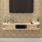 Contemporary TV Media Stand Wall-mounted Wood TV Console with Open Shelving Natural White 2 Clearhalo 'furn' 'furn_tv_stands_entertainment_centers' 'Furniture' 'Living Room Furniture' 'TV Stands & Entertainment Centers' 'TV Stands & Media Storage Furniture' 'tv_stands_entertainment_centers' 6135770
