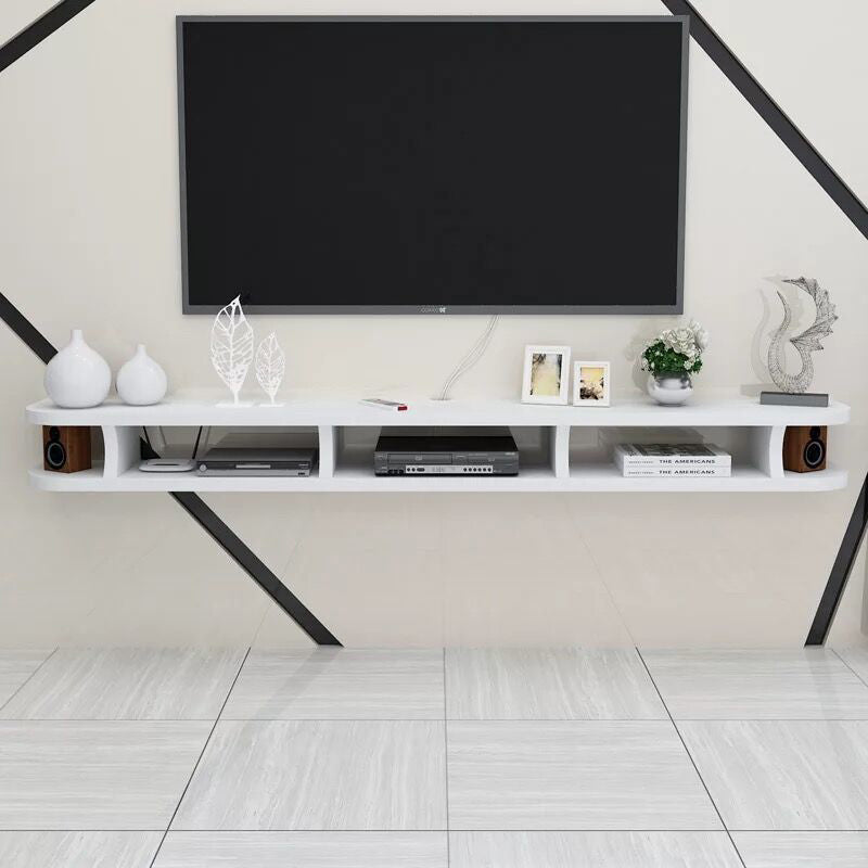 Contemporary TV Media Stand Wall-mounted Wood TV Console with Open Shelving White Cabinet Not Included Clearhalo 'furn' 'furn_tv_stands_entertainment_centers' 'Furniture' 'Living Room Furniture' 'TV Stands & Entertainment Centers' 'TV Stands & Media Storage Furniture' 'tv_stands_entertainment_centers' 6135773