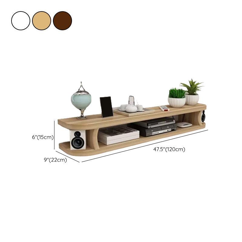 Contemporary TV Media Stand Wall-mounted Wood TV Console with Open Shelving Clearhalo 'furn' 'furn_tv_stands_entertainment_centers' 'Furniture' 'Living Room Furniture' 'TV Stands & Entertainment Centers' 'TV Stands & Media Storage Furniture' 'tv_stands_entertainment_centers' 6135778