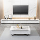 11.81" D Modern TV Stand White Stone TV Console with Drawers Clearhalo 'furn' 'furn_tv_stands_entertainment_centers' 'Furniture' 'Living Room Furniture' 'TV Stands & Entertainment Centers' 'TV Stands & Media Storage Furniture' 'tv_stands_entertainment_centers' 6135862