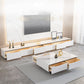 11.81" D Modern TV Stand White Stone TV Console with Drawers Clearhalo 'furn' 'furn_tv_stands_entertainment_centers' 'Furniture' 'Living Room Furniture' 'TV Stands & Entertainment Centers' 'TV Stands & Media Storage Furniture' 'tv_stands_entertainment_centers' 6135863
