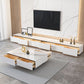 11.81" D Modern TV Stand White Stone TV Console with Drawers Clearhalo 'furn' 'furn_tv_stands_entertainment_centers' 'Furniture' 'Living Room Furniture' 'TV Stands & Entertainment Centers' 'TV Stands & Media Storage Furniture' 'tv_stands_entertainment_centers' 6135864