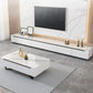 11.81" D Modern TV Stand White Stone TV Console with Drawers Clearhalo 'furn' 'furn_tv_stands_entertainment_centers' 'Furniture' 'Living Room Furniture' 'TV Stands & Entertainment Centers' 'TV Stands & Media Storage Furniture' 'tv_stands_entertainment_centers' 6135865
