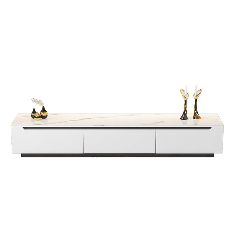 11.81" D Modern TV Stand White Stone TV Console with Drawers 78.7"L x 11.8"W x 11"H Clearhalo 'furn' 'furn_tv_stands_entertainment_centers' 'Furniture' 'Living Room Furniture' 'TV Stands & Entertainment Centers' 'TV Stands & Media Storage Furniture' 'tv_stands_entertainment_centers' 6135866