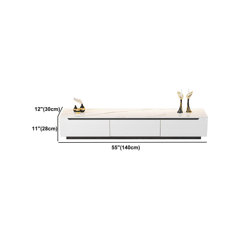 11.81" D Modern TV Stand White Stone TV Console with Drawers Clearhalo 'furn' 'furn_tv_stands_entertainment_centers' 'Furniture' 'Living Room Furniture' 'TV Stands & Entertainment Centers' 'TV Stands & Media Storage Furniture' 'tv_stands_entertainment_centers' 6135871