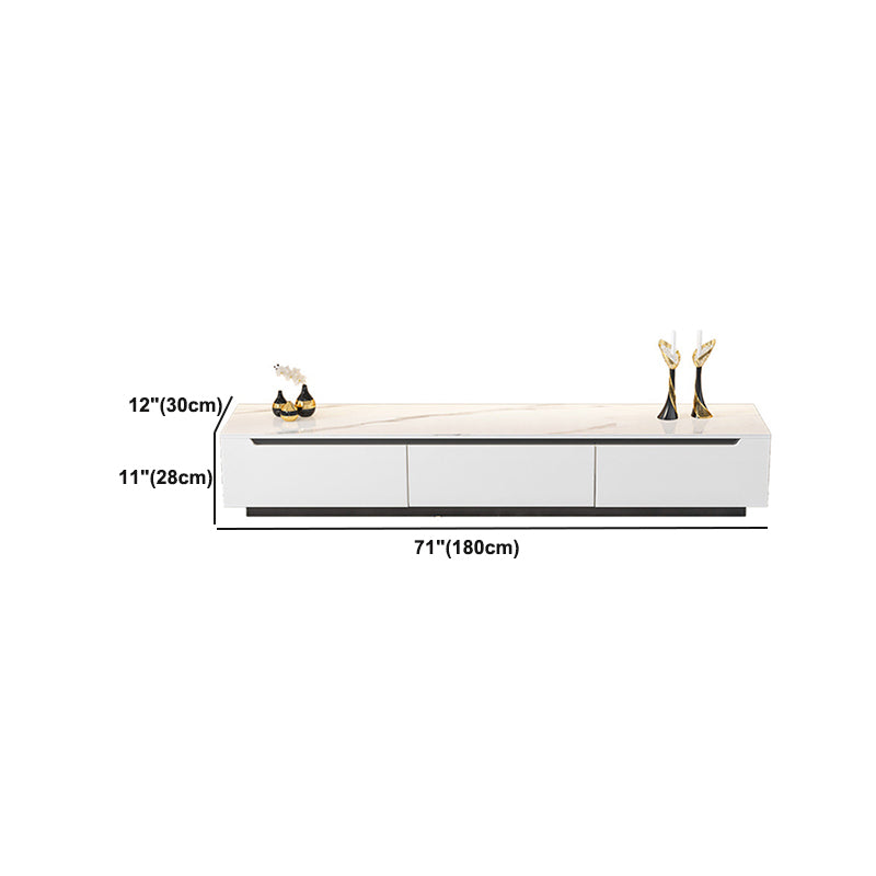 11.81" D Modern TV Stand White Stone TV Console with Drawers Clearhalo 'furn' 'furn_tv_stands_entertainment_centers' 'Furniture' 'Living Room Furniture' 'TV Stands & Entertainment Centers' 'TV Stands & Media Storage Furniture' 'tv_stands_entertainment_centers' 6135873